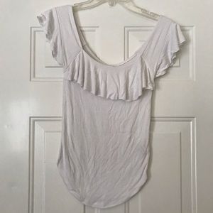 Free People white off the shoulder fitted tee